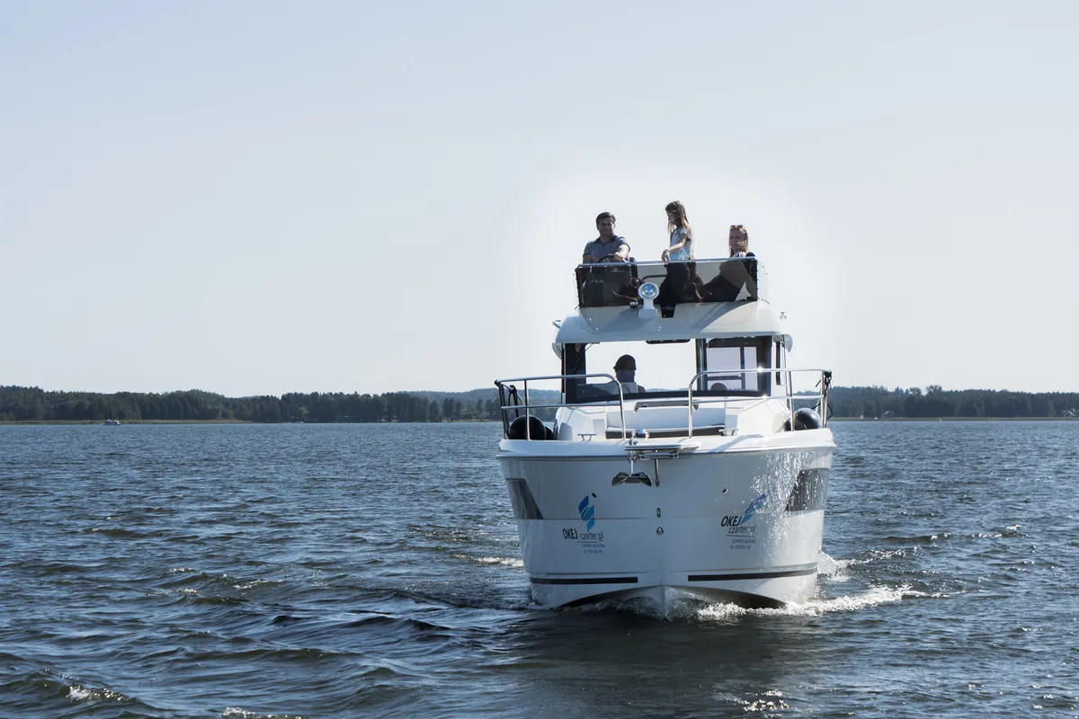 Exterior view of Balt 1018 Titanium, a motorboat at Wilkasy, Poland