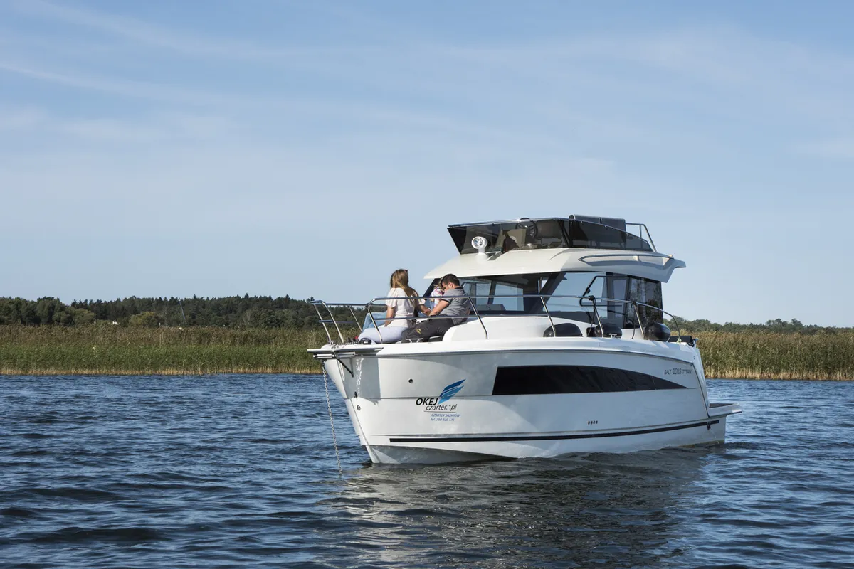 Exterior view of Balt 1018 Titanium, a motorboat at Wilkasy, Poland