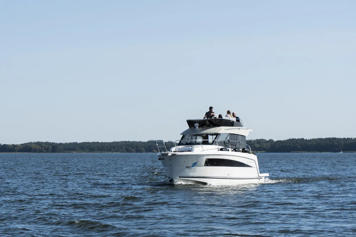 Exterior view of Balt 1018 Titanium, a motorboat at Wilkasy, Poland
