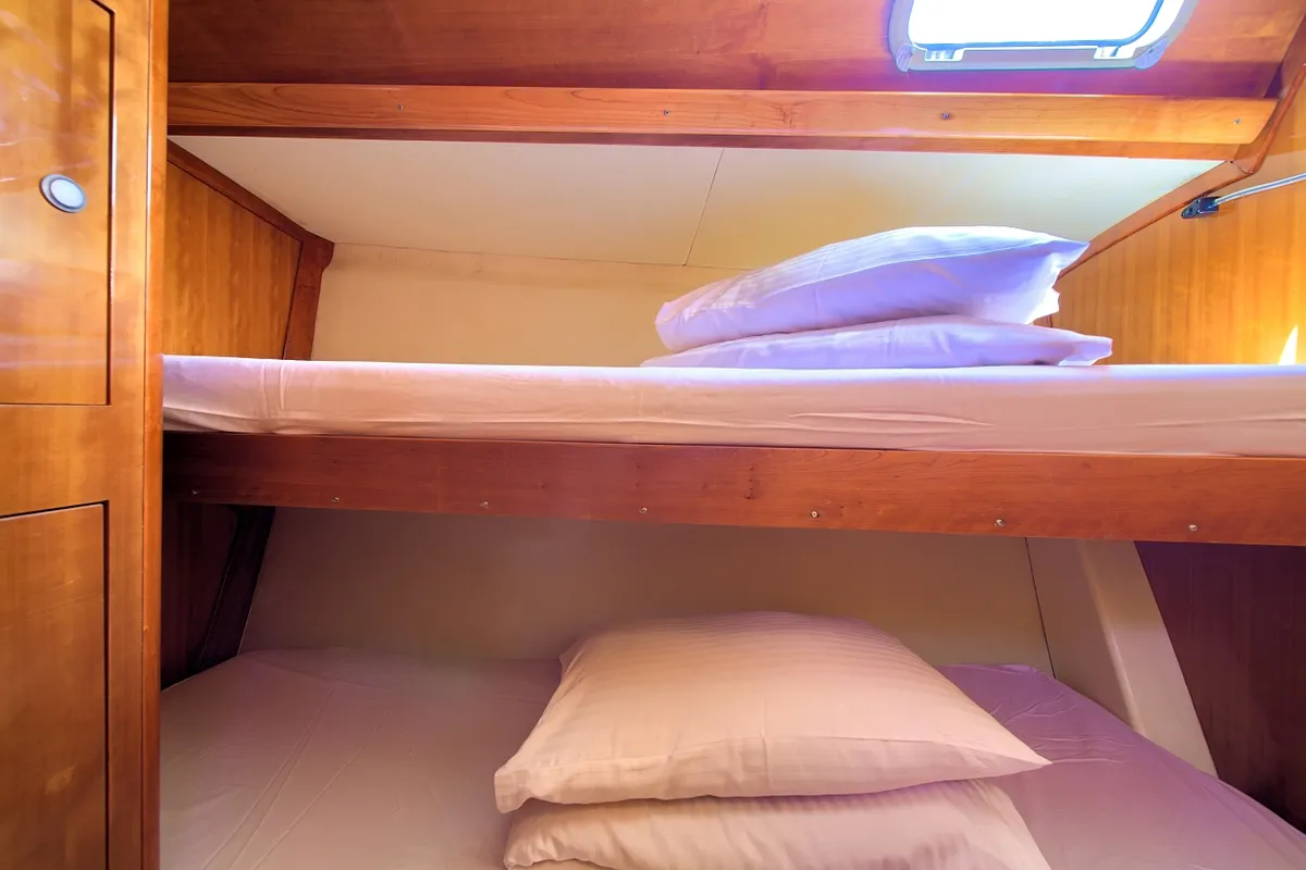 Cabin on Nati, a AD Boats Salona 45 sailboat at Punat, Croatia