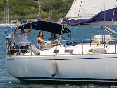 Cockpit of Nati, a AD Boats Salona 45 sailboat at Punat, Croatia