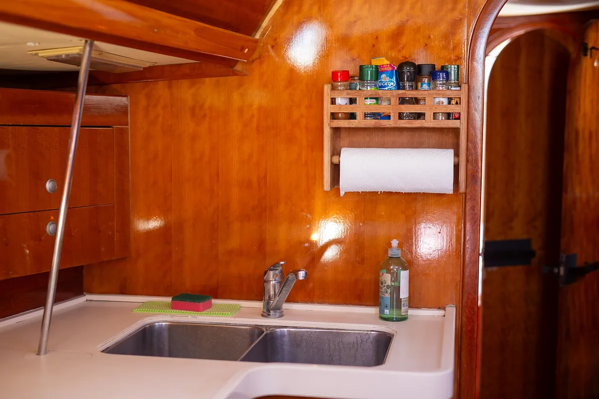 Galley of Nati, a AD Boats Salona 45 sailboat at Punat, Croatia