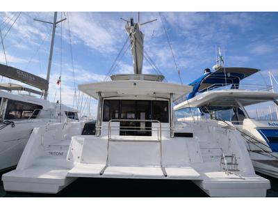 Exterior view of Tritone, a Bali 4.6 catamaran at Salerno, Italy