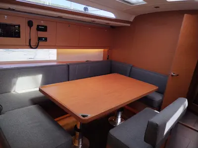 Cabin on Asterix, a Dufour 470 sailboat at Punat, Croatia