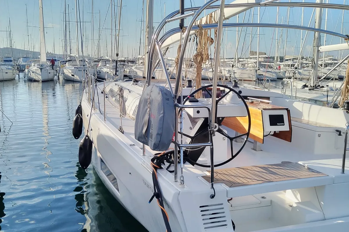 Salon of Asterix, a Dufour 470 sailboat at Punat, Croatia