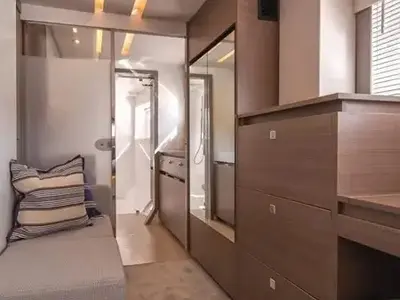Cabin on Akula, a Leopard 53 PC catamaran at Roche Caiman, Seychelles