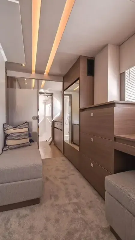 Cabin on Akula, a Leopard 53 PC catamaran at Roche Caiman, Seychelles