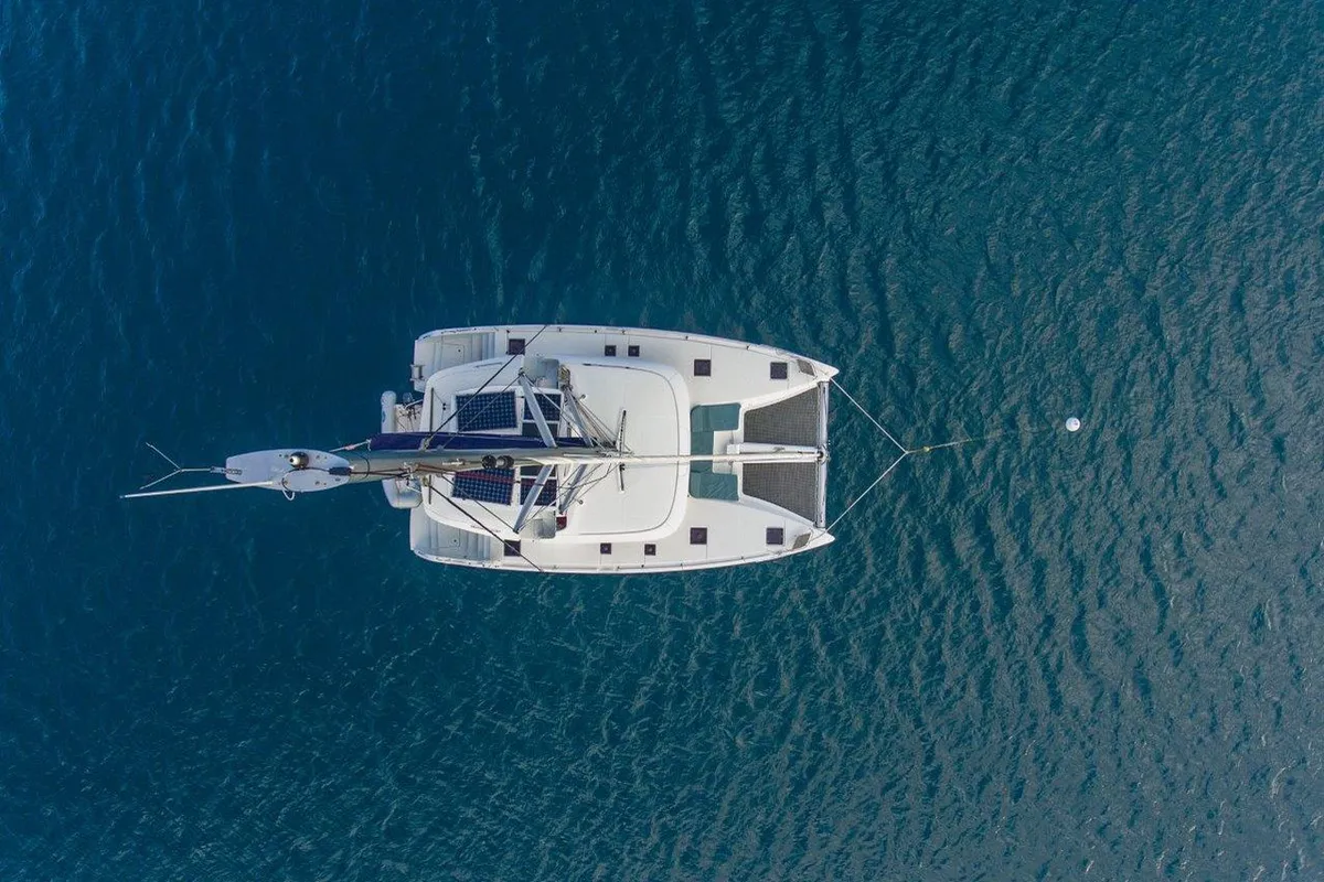 Exterior view of Tortuga, a Lagoon 46 catamaran at Road Town, British Virgin Islands