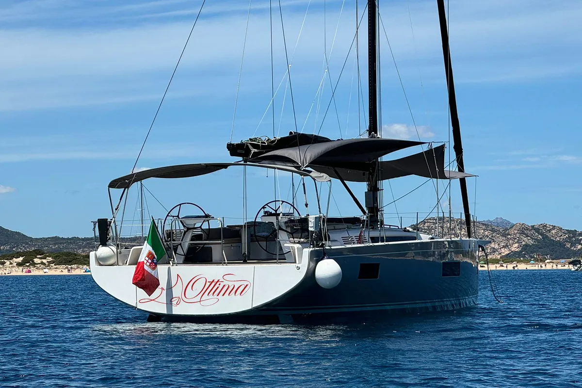 Exterior view of Ottima - Premium Crewed line, a Beneteau First 53 sailboat at Olbia, Italy