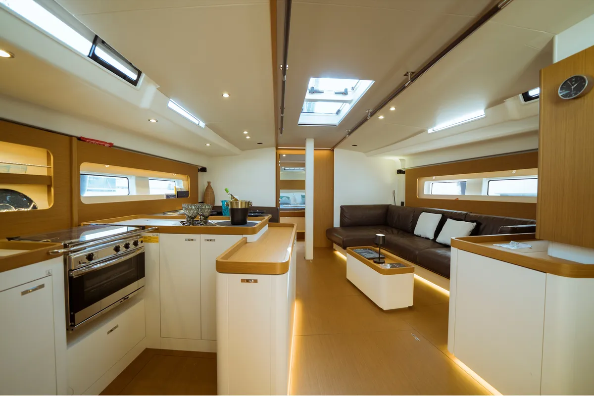 Galley of Ottima - Premium Crewed line, a Beneteau First 53 sailboat at Olbia, Italy