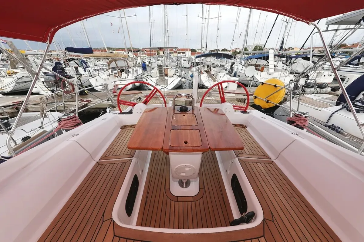 Abrakadabra, a Elan 444 Impression sailboat at Grad Biograd na Moru, Croatia