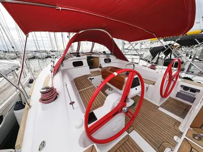 Abrakadabra, a Elan 444 Impression sailboat at Grad Biograd na Moru, Croatia