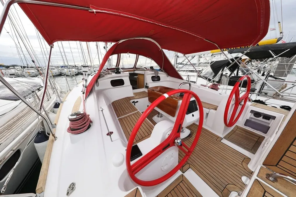 Abrakadabra, a Elan 444 Impression sailboat at Grad Biograd na Moru, Croatia