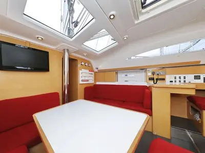 Salon of Abrakadabra, a Elan 444 Impression sailboat at Biograd na Moru, Croatia