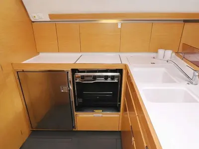 Galley of Abrakadabra, a Elan 444 Impression sailboat at Biograd na Moru, Croatia