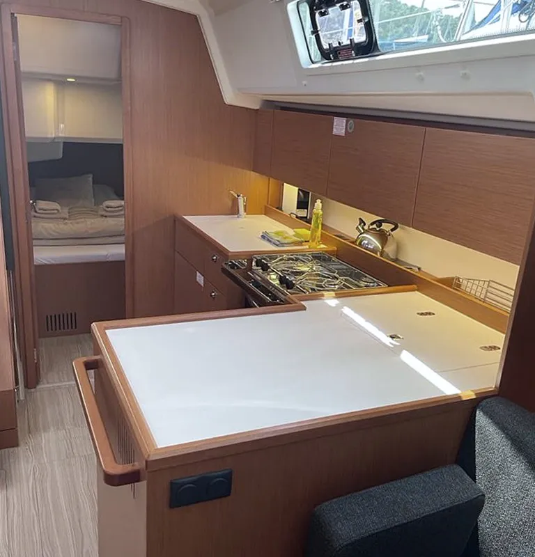 Galley of Coco, a Bavaria C42 sailboat at Općina Rogoznica, Croatia