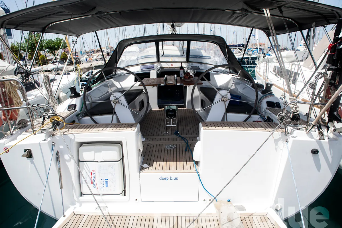 Cockpit of Deep Blue, a Hanse 415 sailboat at Lavreotiki Municipal Unit, Greece