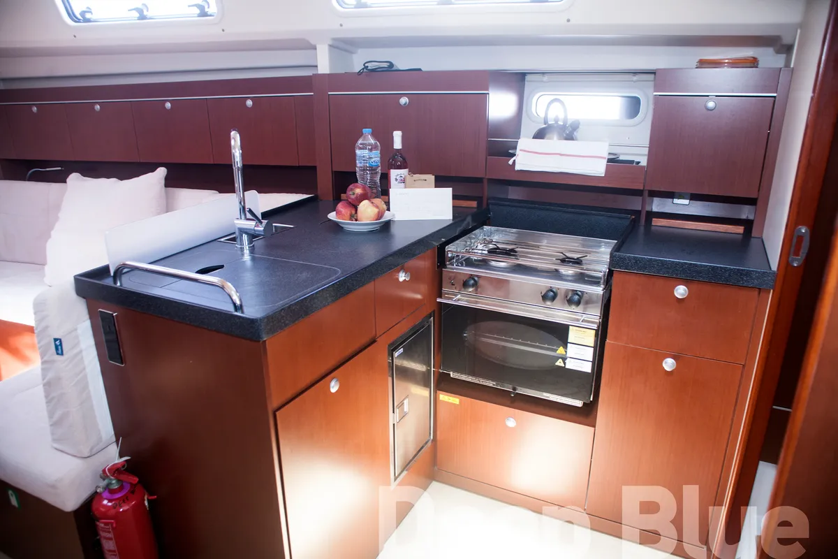Galley of Deep Blue, a Hanse 415 sailboat at Lavreotiki Municipal Unit, Greece