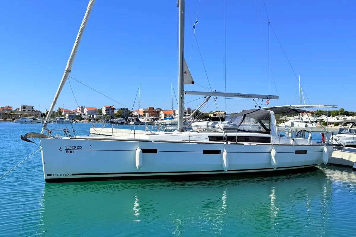 Exterior view of Viki, a Beneteau Oceanis 45 sailboat at Općina Sukošan, Croatia