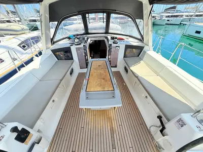 Deck of Viki, a Beneteau Oceanis 45 sailboat at Općina Sukošan, Croatia