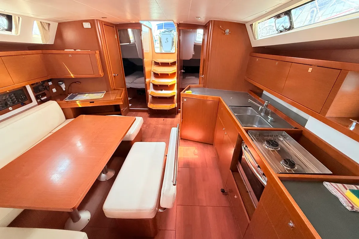 Exterior view of Viki, a Beneteau Oceanis 45 sailboat at Općina Sukošan, Croatia