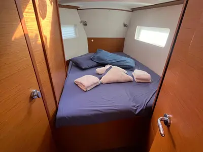 Diana, a Jeanneau Sun Odyssey 380 sailboat at Procida, Italy