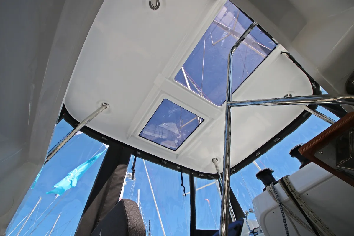 Cockpit of Solution, a Lagoon 43 catamaran at Rogoznica, Croatia