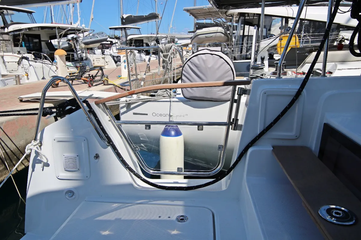 Deck of Solution, a Lagoon 43 catamaran at Rogoznica, Croatia
