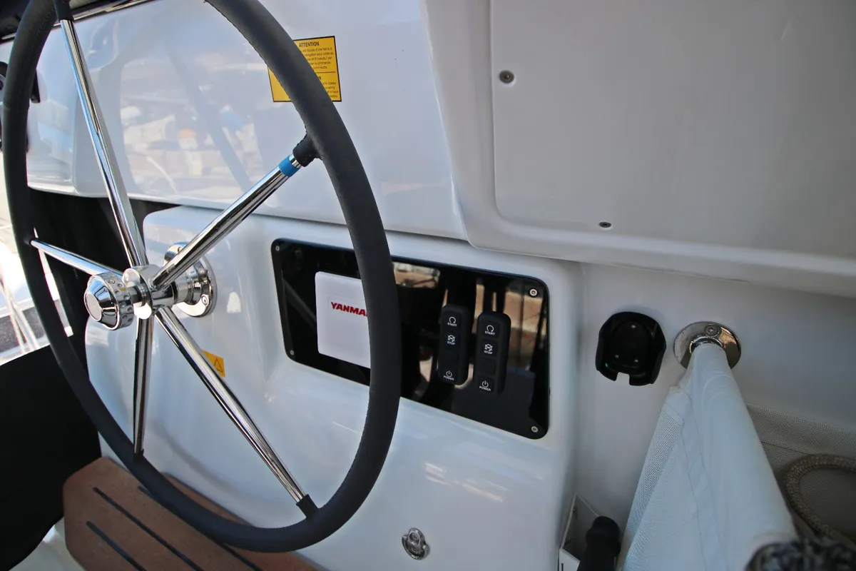 Cockpit of Solution, a Lagoon 43 catamaran at Rogoznica, Croatia