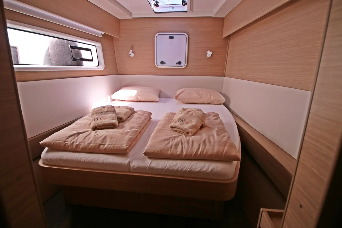 Cabin on Solution, a Lagoon 43 catamaran at Rogoznica, Croatia