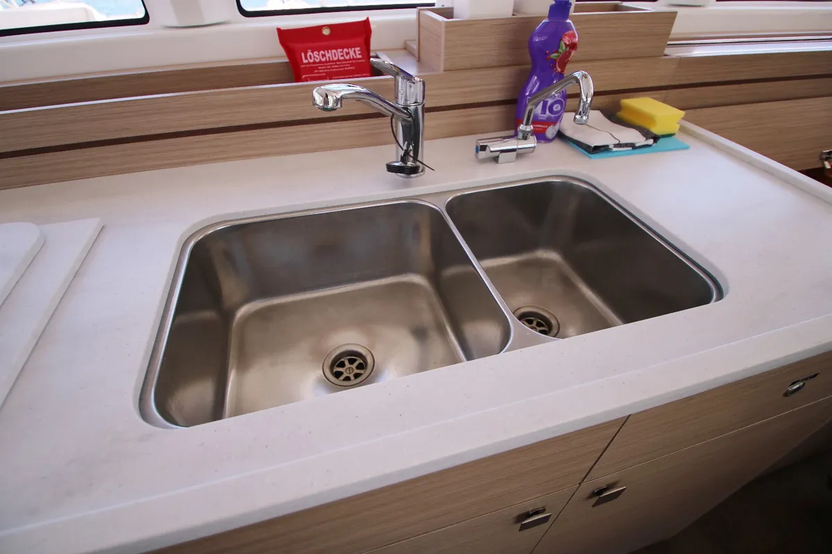 Galley of Solution, a Lagoon 43 catamaran at Rogoznica, Croatia