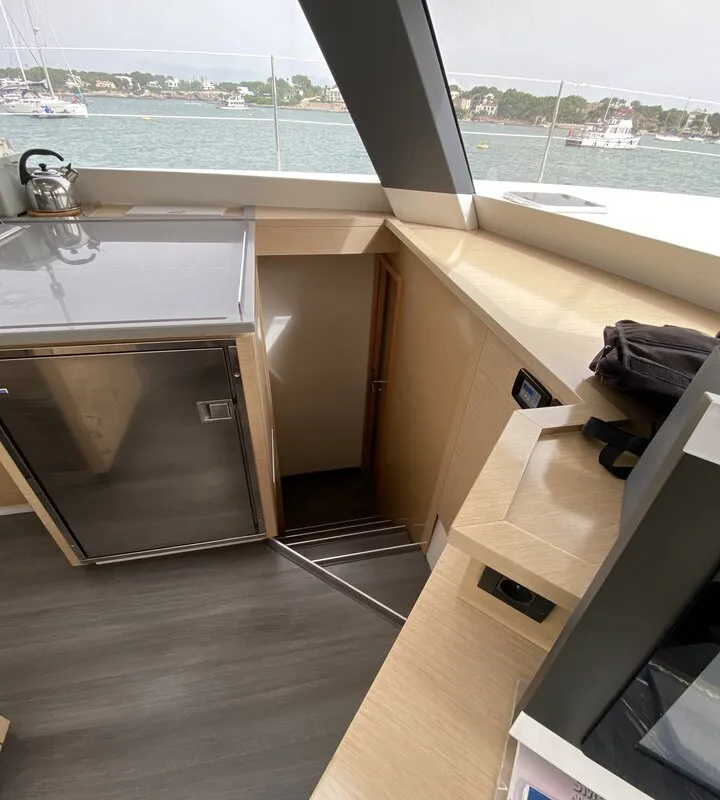 Galley of Sunshine Reggae, a Fountaine Pajot Saba 50 catamaran at Palma de Mallorca, Spain