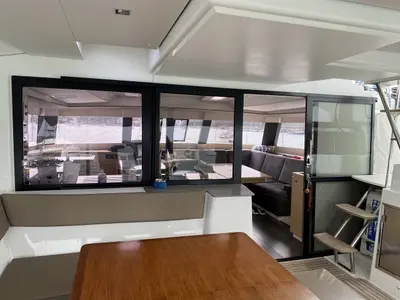 Salon of Sunshine Reggae, a Fountaine Pajot Saba 50 catamaran at Palma de Mallorca, Spain