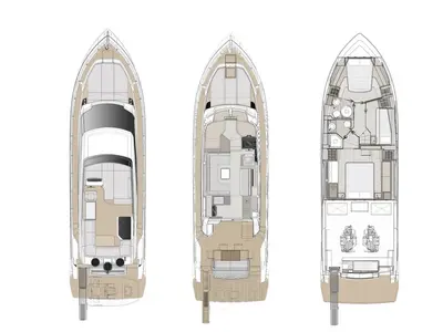 Floor plan of Roch Antonio, a Ferretti Yachts 500 motor yacht at Podstrana - Miljevac, Croatia
