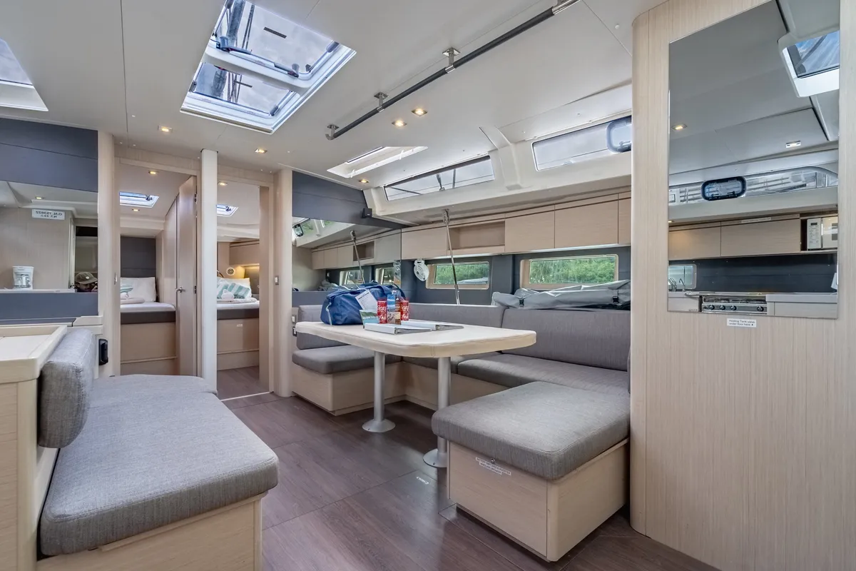 Salon of Sunday Girl, a Beneteau Oceanis 51.1 sailboat at Road Town, British Virgin Islands