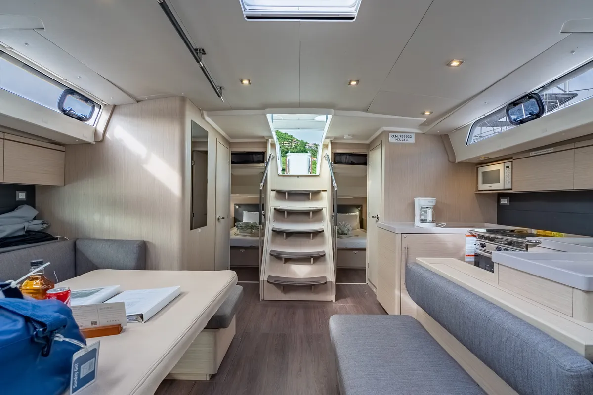 Salon of Sunday Girl, a Beneteau Oceanis 51.1 sailboat at Road Town, British Virgin Islands