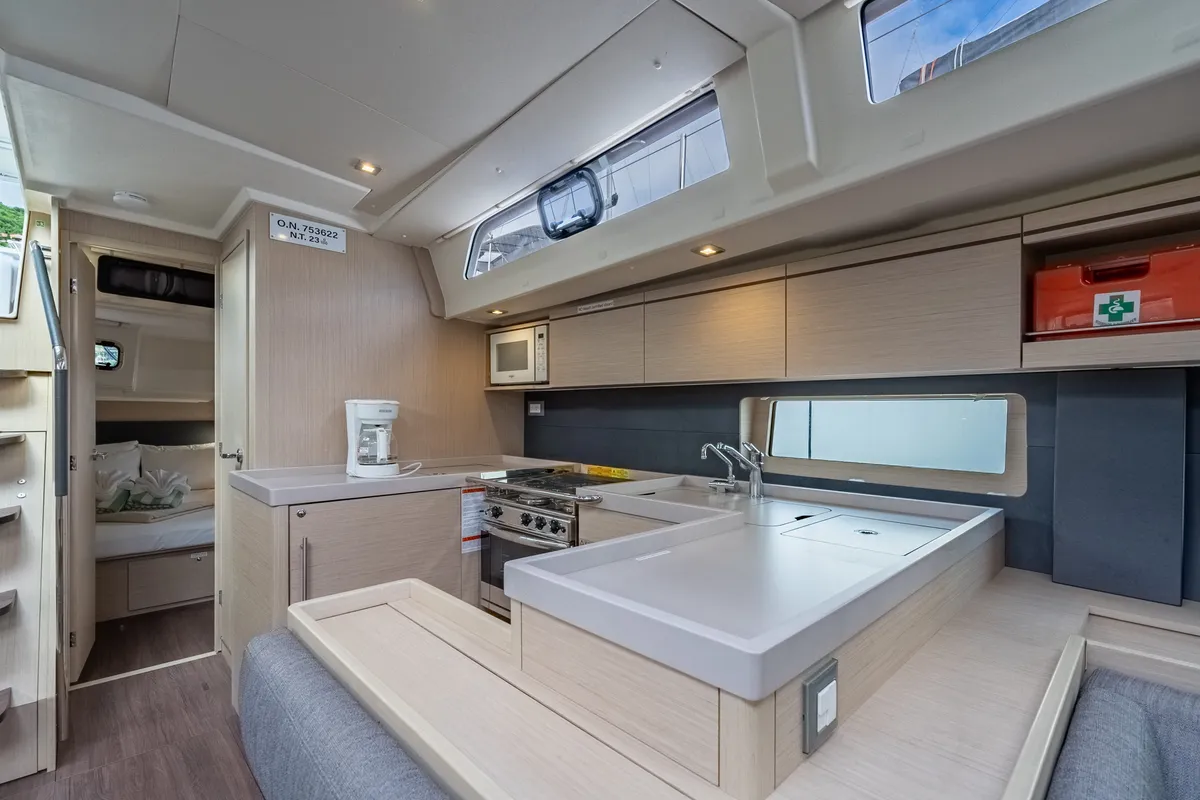 Galley of Sunday Girl, a Beneteau Oceanis 51.1 sailboat at Road Town, British Virgin Islands