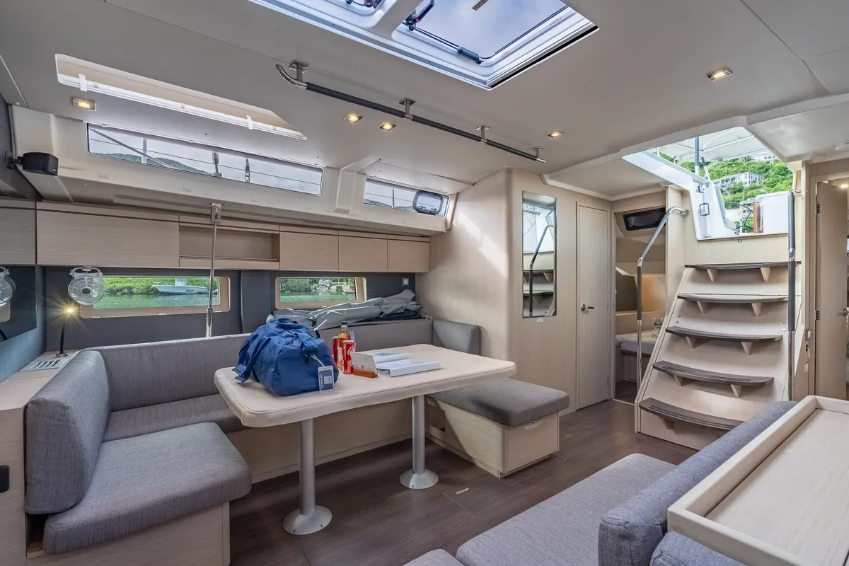 Salon of Sunday Girl, a Beneteau Oceanis 51.1 sailboat at Road Town, British Virgin Islands