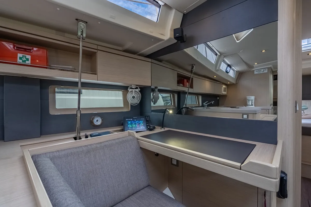 Salon of Sunday Girl, a Beneteau Oceanis 51.1 sailboat at Road Town, British Virgin Islands