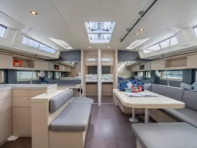 Salon of Sunday Girl, a Beneteau Oceanis 51.1 sailboat at Road Town, British Virgin Islands