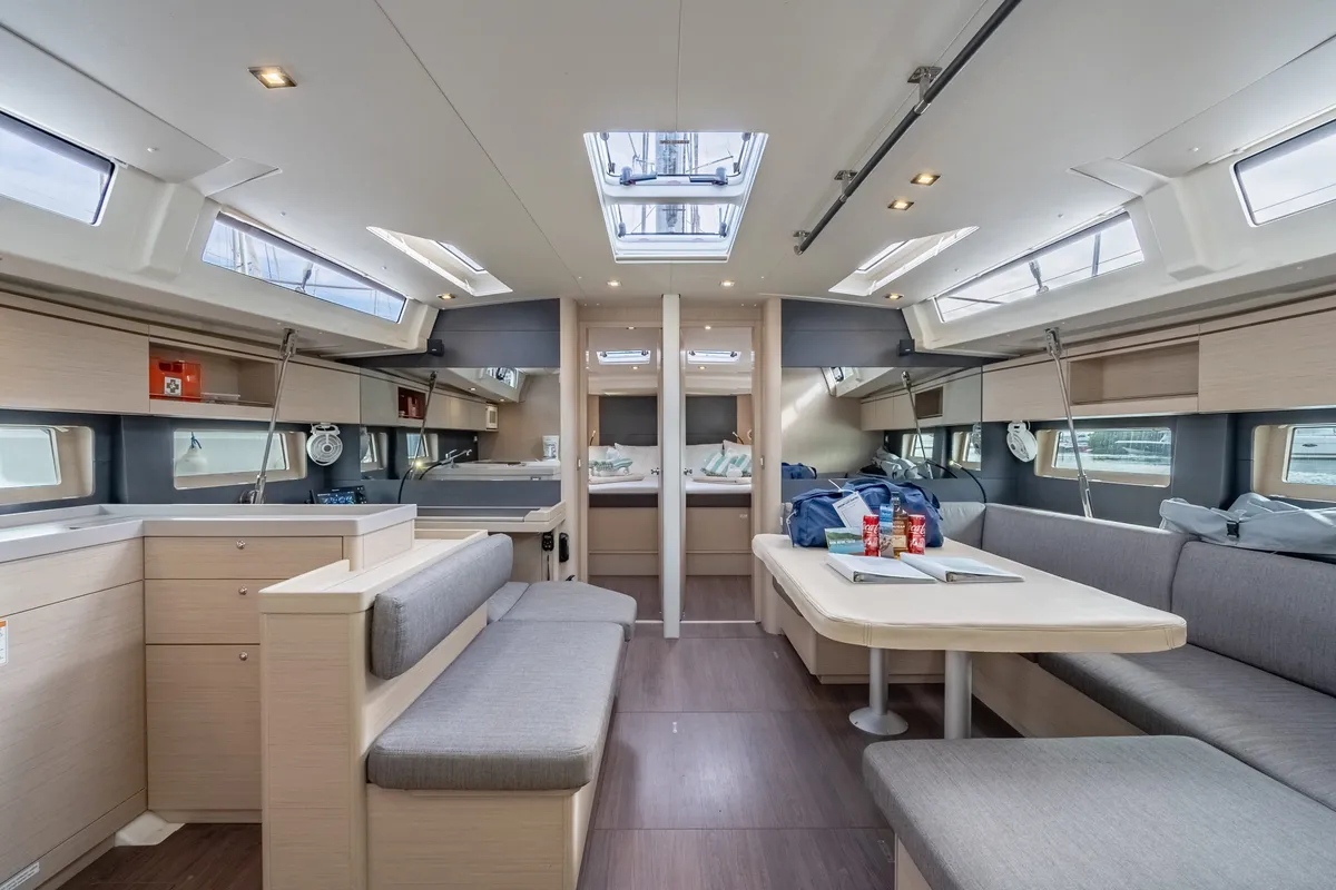 Salon of Sunday Girl, a Beneteau Oceanis 51.1 sailboat at Road Town, British Virgin Islands