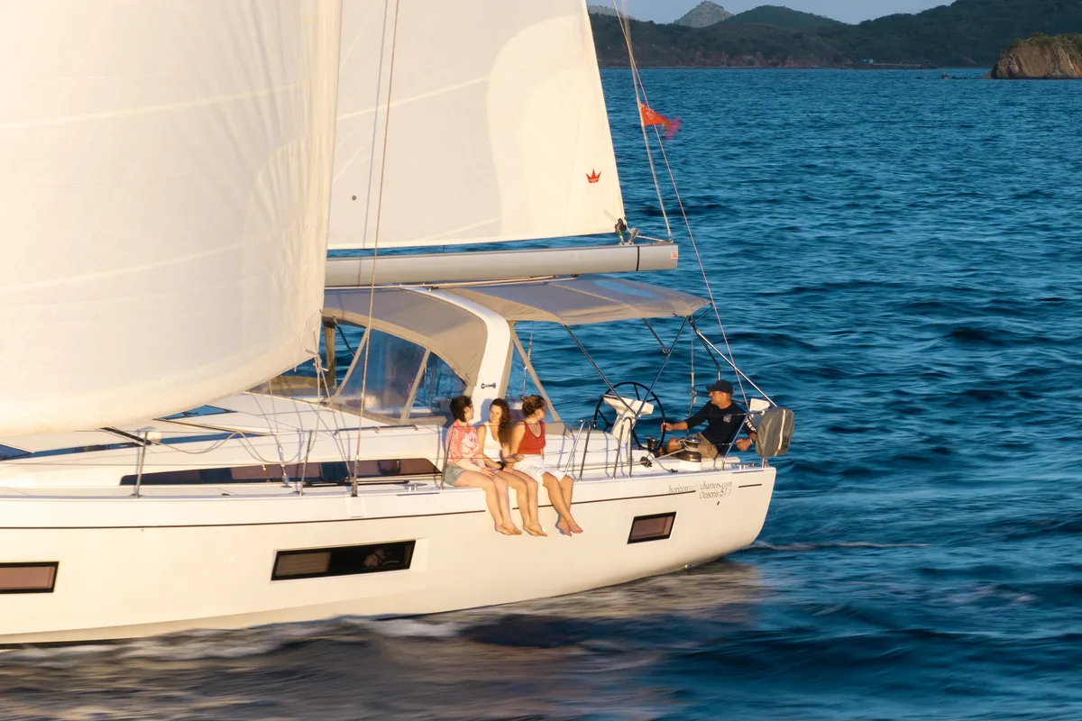 Cockpit of Sunday Girl, a Beneteau Oceanis 51.1 sailboat at Road Town, British Virgin Islands
