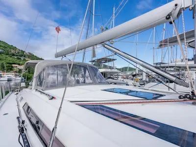 Deck of Sunday Girl, a Beneteau Oceanis 51.1 sailboat at Road Town, British Virgin Islands