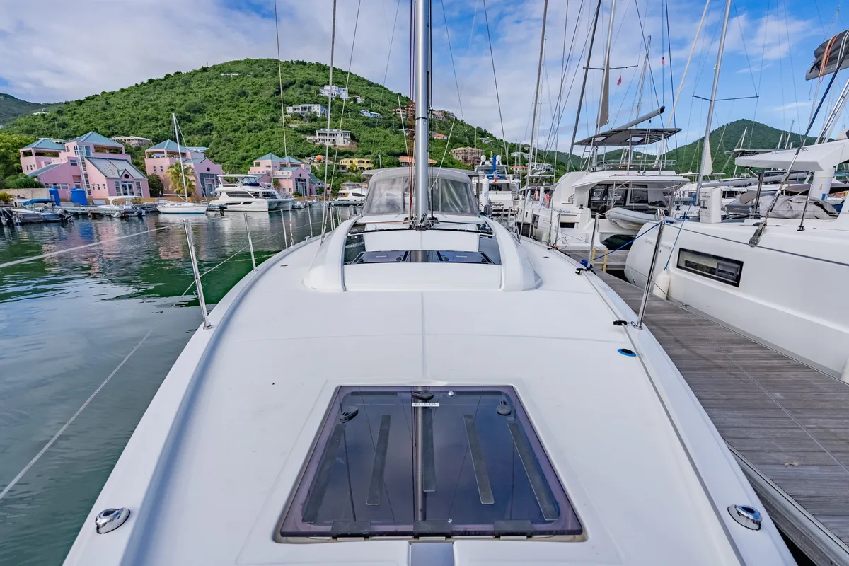 Deck of Sunday Girl, a Beneteau Oceanis 51.1 sailboat at Road Town, British Virgin Islands