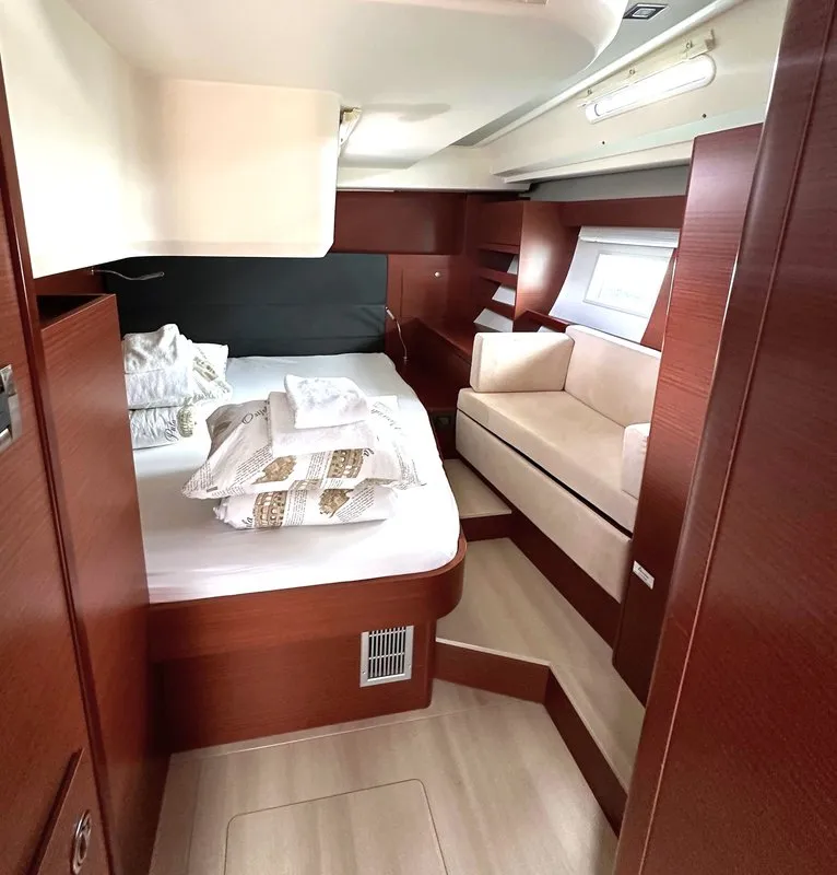Cabin on Adele, a Hanse 548 sailboat at Seget Donji, Croatia