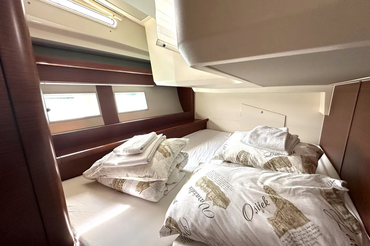 Cabin on Adele, a Hanse 548 sailboat at Seget Donji, Croatia