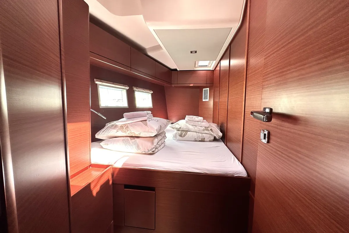 Cabin on Adele, a Hanse 548 sailboat at Seget Donji, Croatia