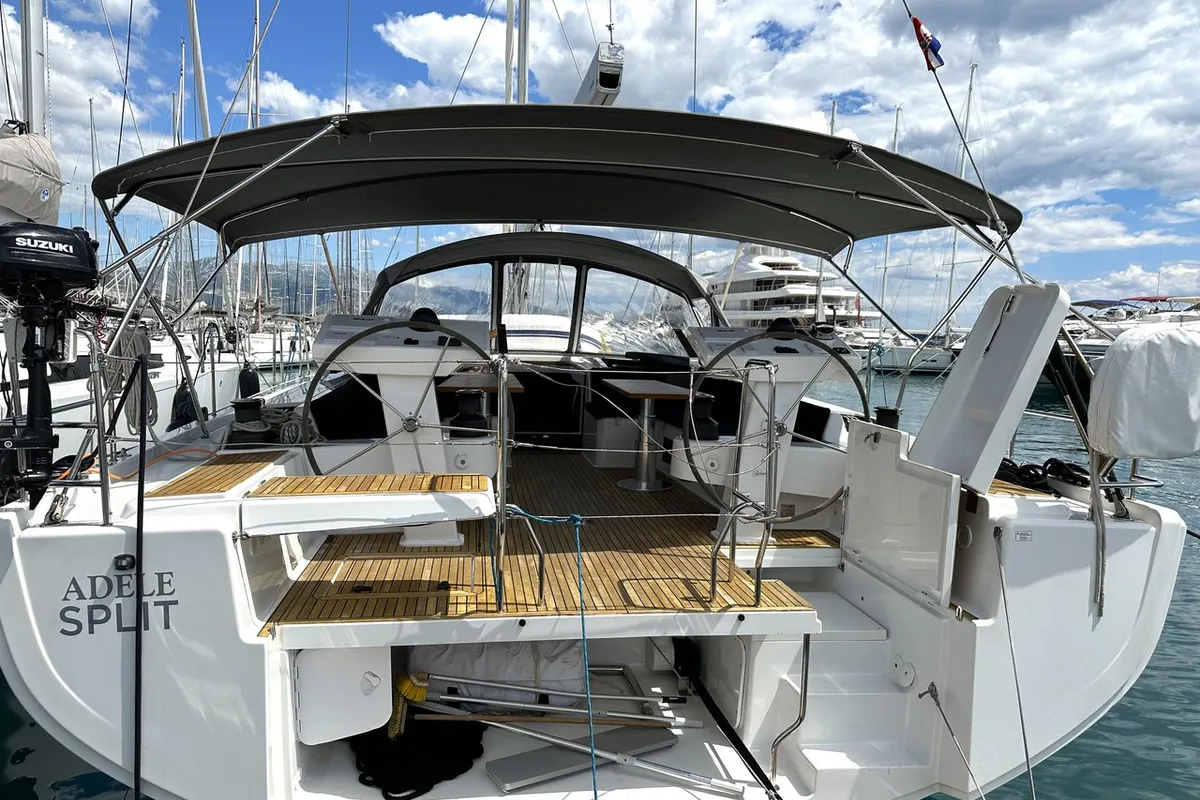 Exterior view of Adele, a Hanse 548 sailboat at Seget Donji, Croatia