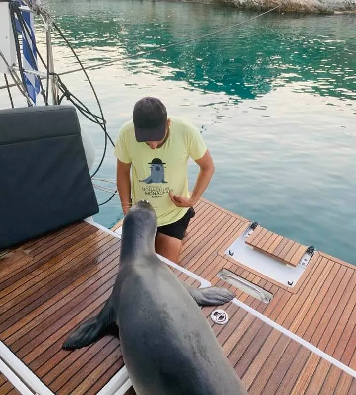 Deck of Celene, a Jeanneau Sun Odyssey 440 sailboat at Volos, Greece