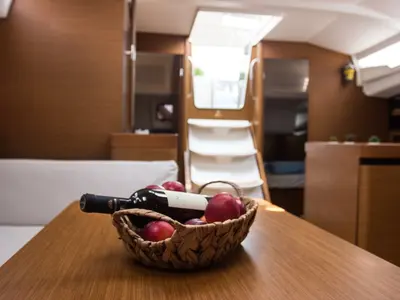 Salon of Celene, a Jeanneau Sun Odyssey 440 sailboat at Volos, Greece
